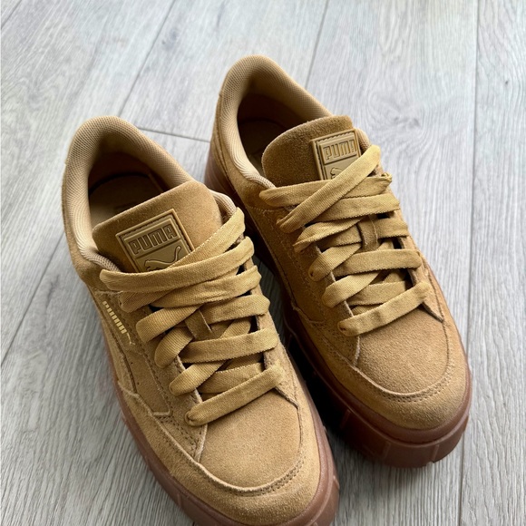 Puma Shoes - Puma Women's Suede Platform Sneakers - Caramel/Tan